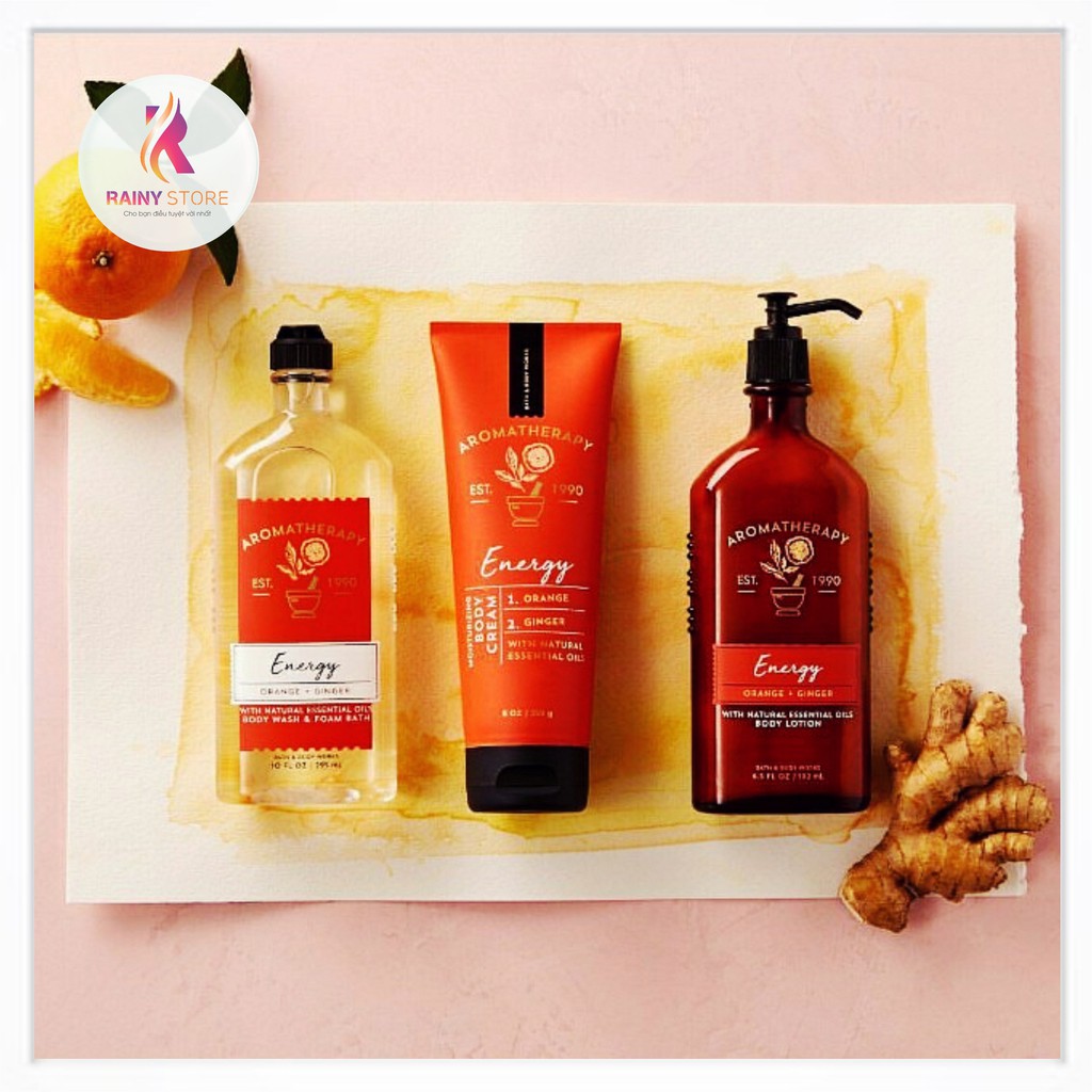 Sữa dưỡng thể thư giãn Bath &amp; Body Works Aromatherapy Energy Orange + Ginger 192ml