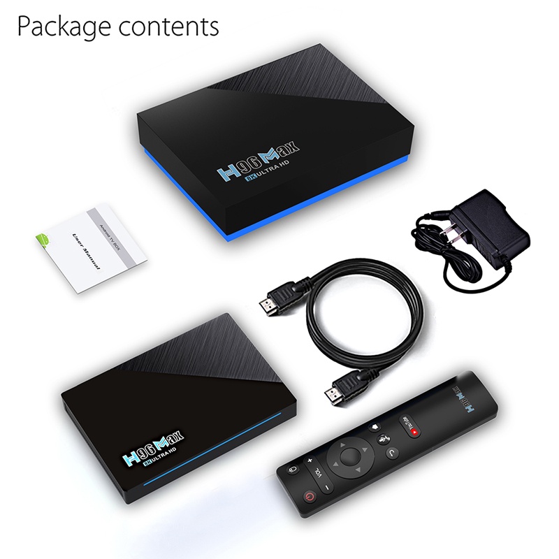 Tv box 8K android 11.0 Bluetooth 5.0 remote điều khiển bằng giọng nói bảo hành 12 tháng H96MAX 8K android tv box