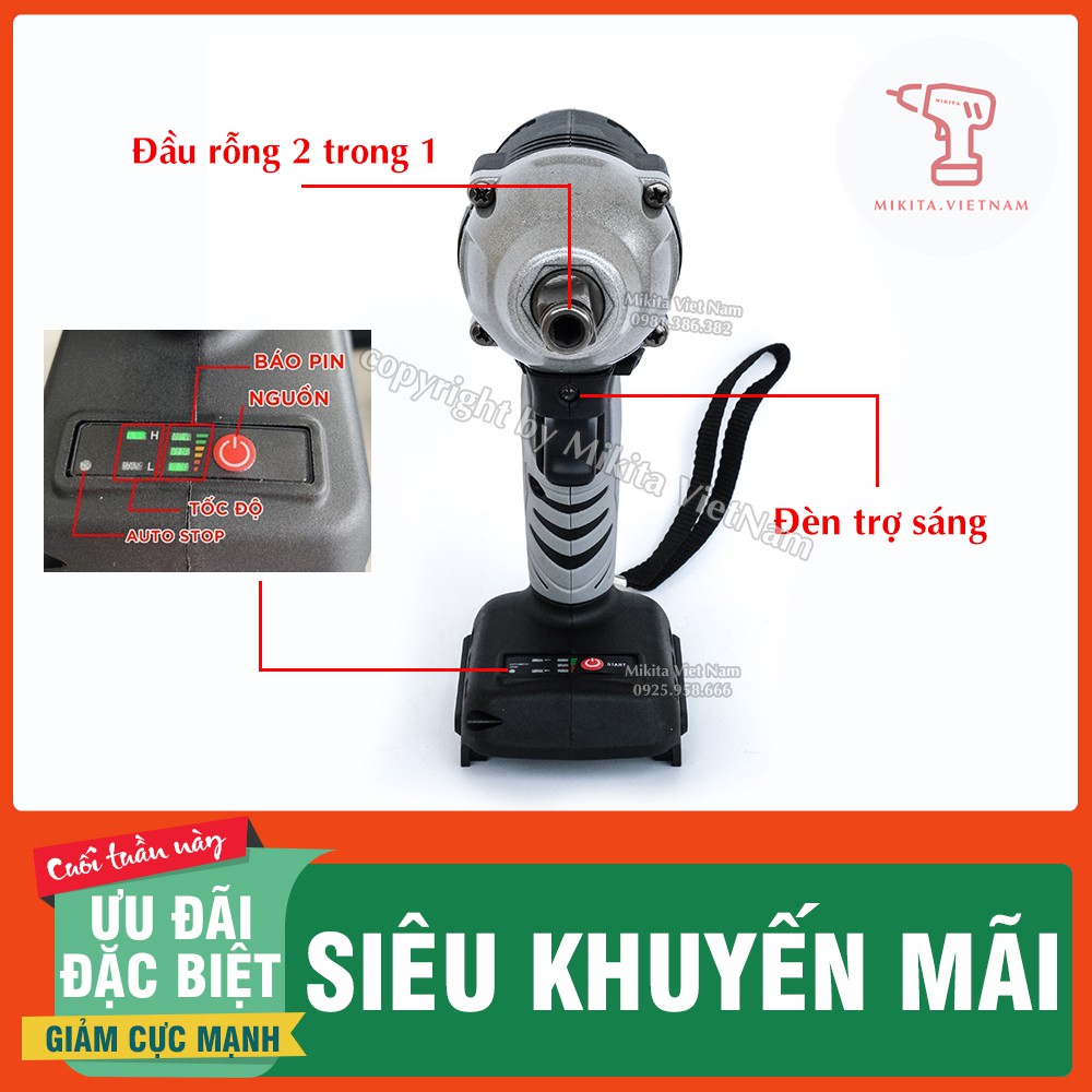 Máy Siết Bulong Hitachi 199V - Động cơ không chổi than- Loại 1