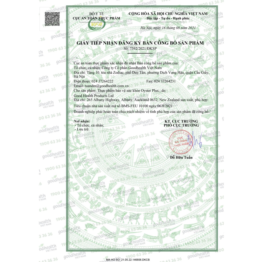 Viên uống Tinh chất hàu Goodhealth Oyster Plus 30/60 viên tăng cường sinh lý nam, hỗ trợ sinh sản