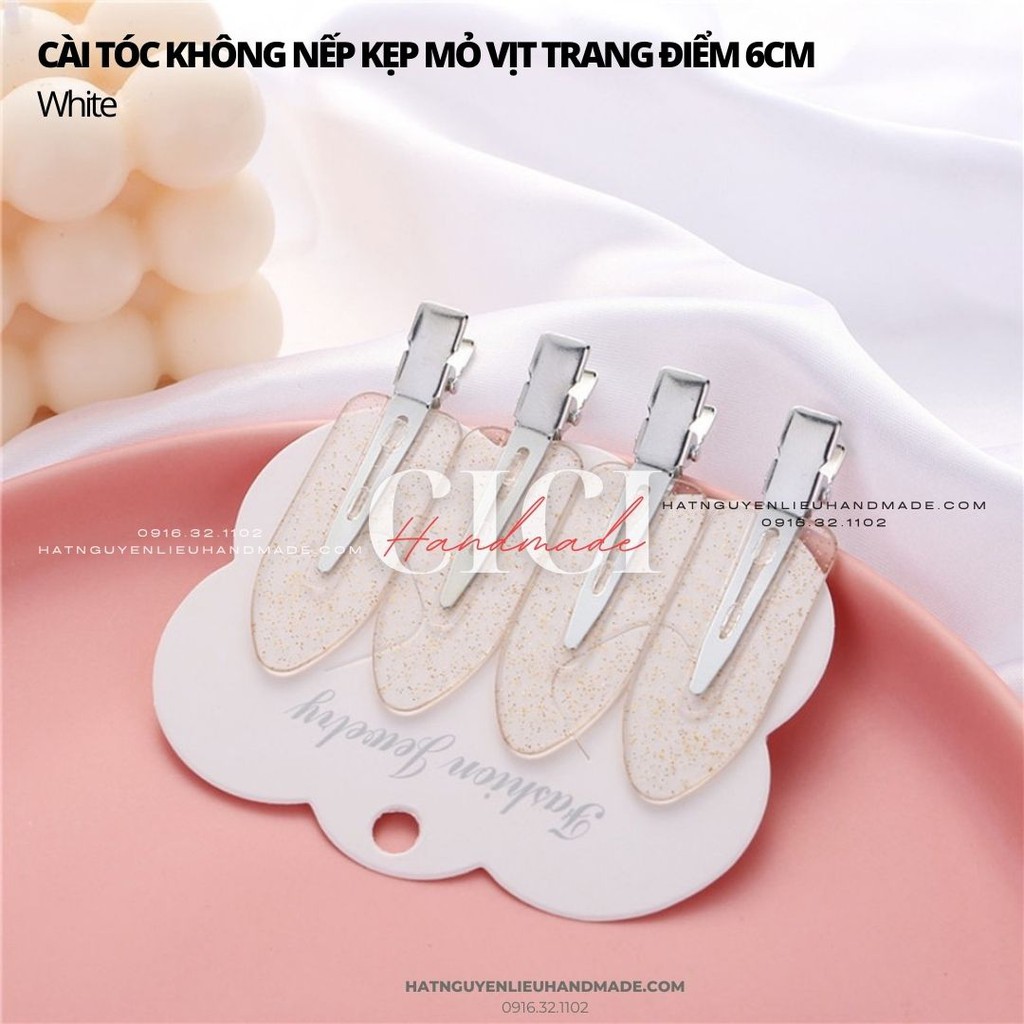 Set 5 Phôi Kẹp Tóc Mái Dành Cho Trang Điểm Không Để Lại Dấu Vết Cici Handmade hạt cườm nguyên liệu tự làm kẹp tóc cô dâu