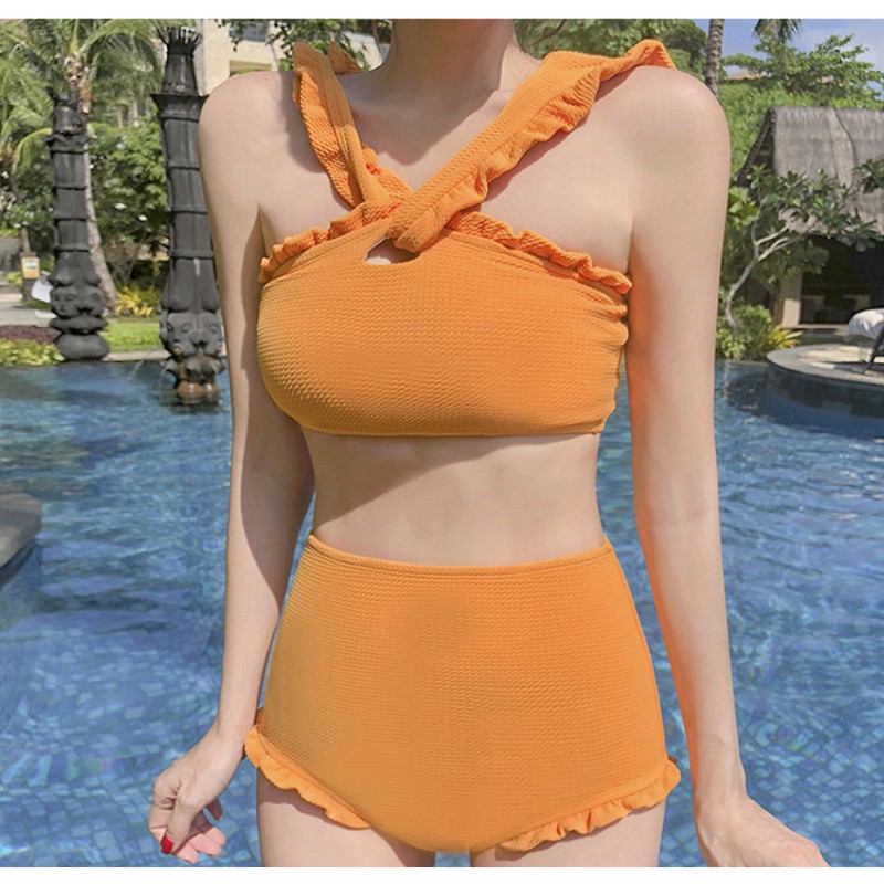 [Hàng sẵn] bikini len 2 mảnh màu vàng tôn da | BigBuy360 - bigbuy360.vn