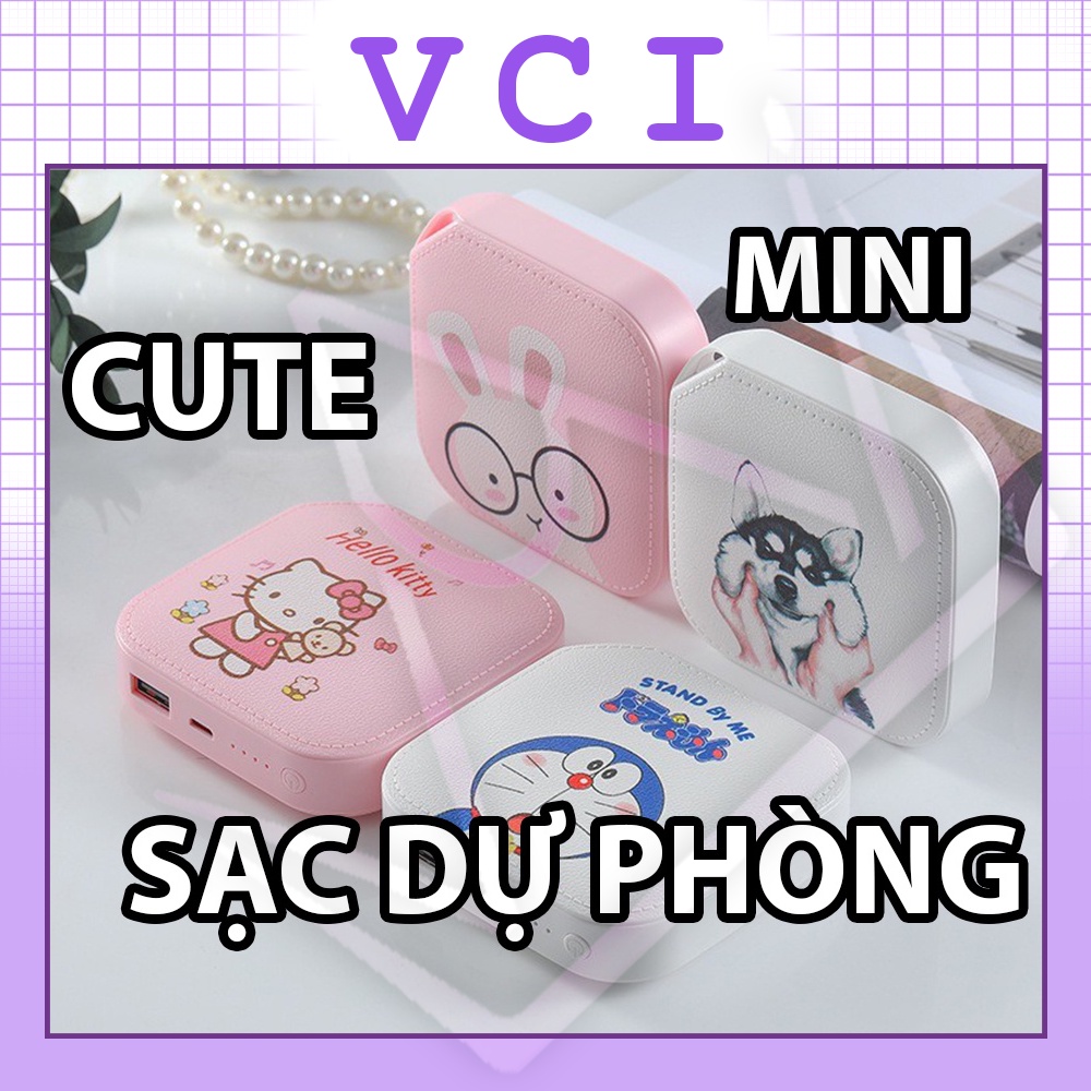 Sạc Pin Dự Phòng Cute - Doremon - Hello Kitty (Kèm Dây Đeo, kèm sạc) - VCI STORE