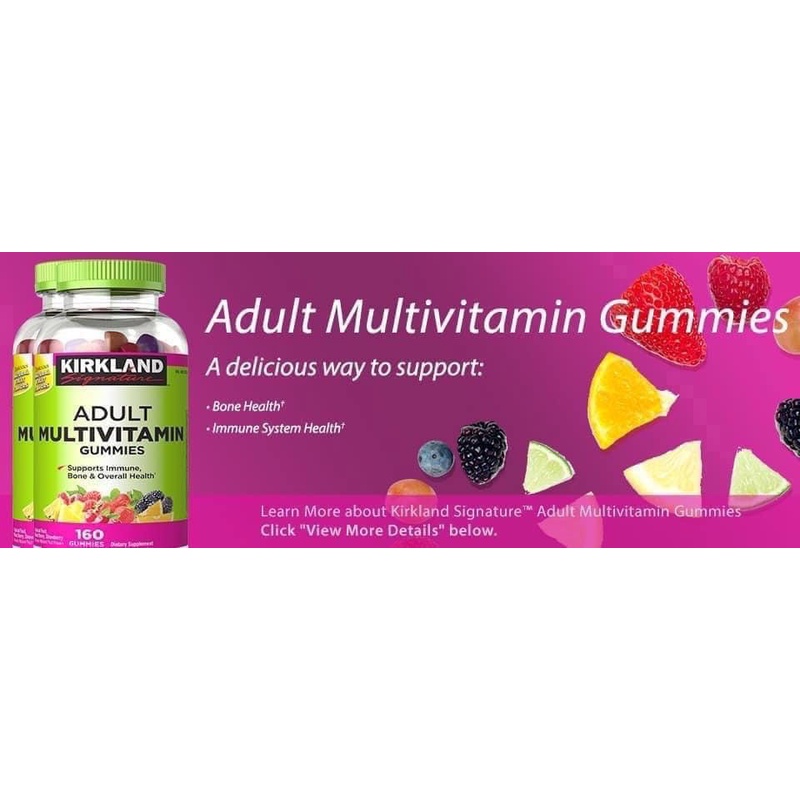 Kẹo Dẻo Bổ Sung Vitamin Cho Người Lớn Adult Mutivitamin Gummies 160v
