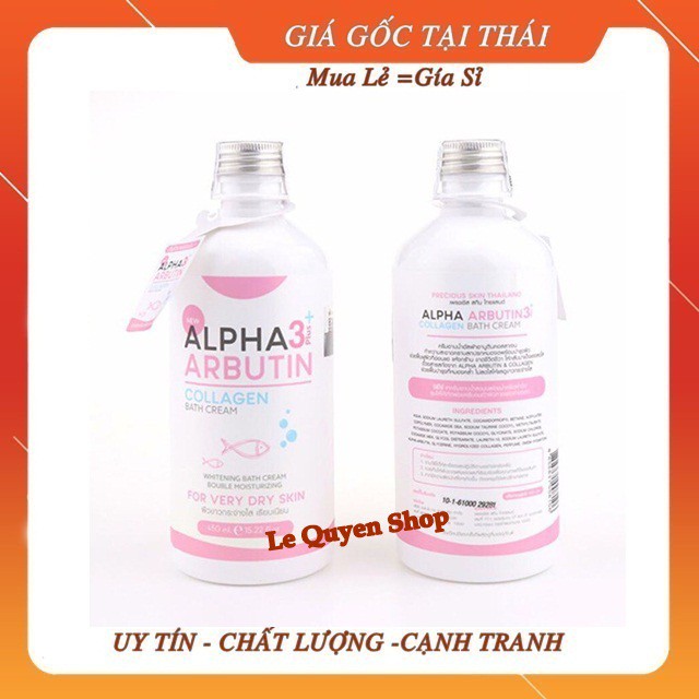 Sữa Tắm Dưỡng Trắng Da Alpha Arbutin 3+ Plus Collagen Bath Cream Thái Lan