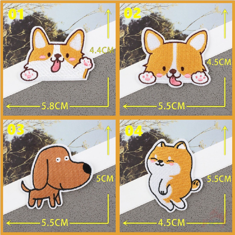 ♥ Miếng Dán Ủi Hình Chú Chó Dễ Thương ♥ 1 Sticker Ủi Thêu Hình Chó Corgi, Chó Corgi, Chó Corgi, Chó Shiba