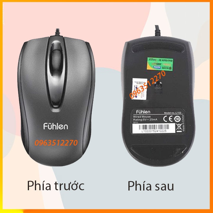Chuột fuhlen l102 có dây giá rẻ, bảo hành 12 tháng