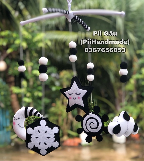 🎁 KÈM TÊN🎁  TREO NÔI ĐEN TRẮNG CHO BÉ SƠ SINH