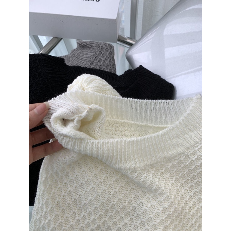 Áo Len Tay Ngắn Cổ Tròn Thiết Kế Hai Lớp Thời Trang Mùa Xuân Mới Phong Cách Hàn Quốc Cho Nữ