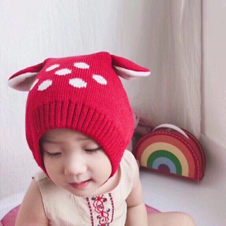 Mũ len tai thỏ cho bé