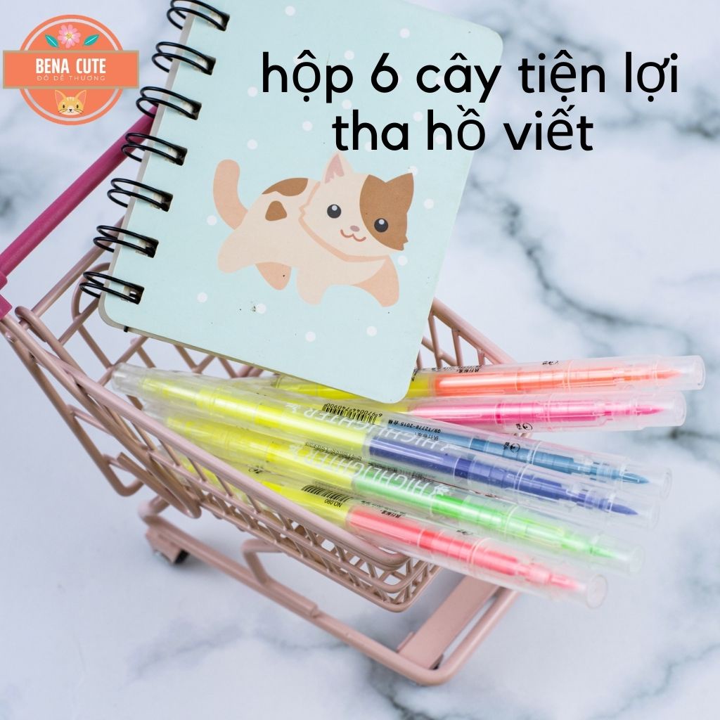 Set bút nhớ dòng highlight 2 đầu đa năng