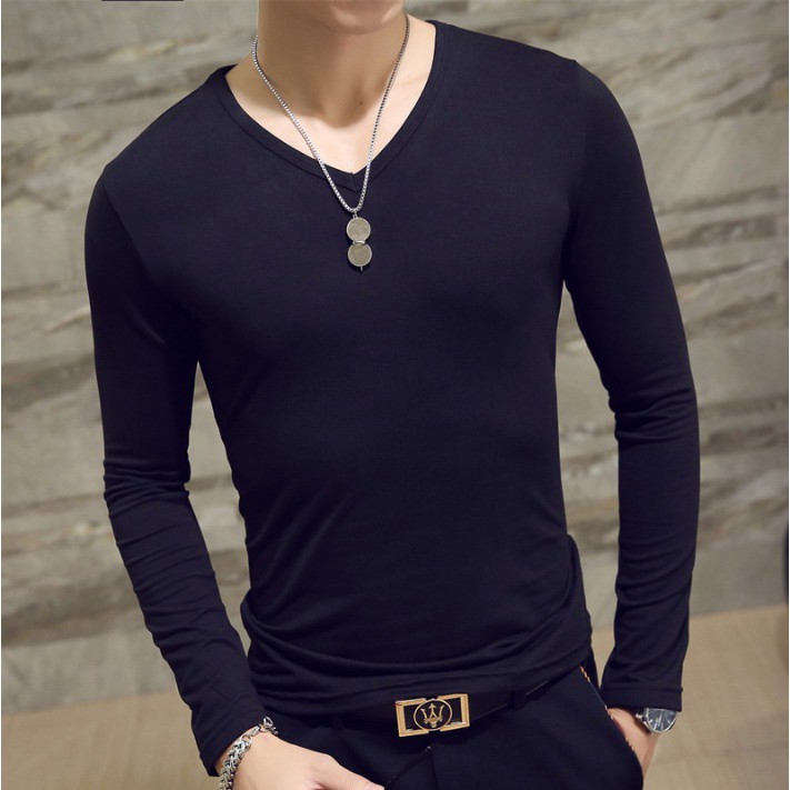 Áo thun dài tay cổ tim nam | BigBuy360 - bigbuy360.vn