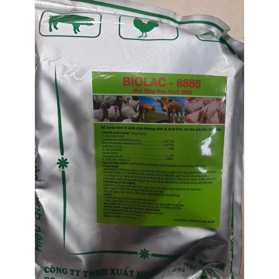 (gói 1kg) Men tiêu hóa ĐAN MẠCH chịu kháng sinh  (bên trong có 10 gói 100g) chó, mèo, lợn, gà, chim