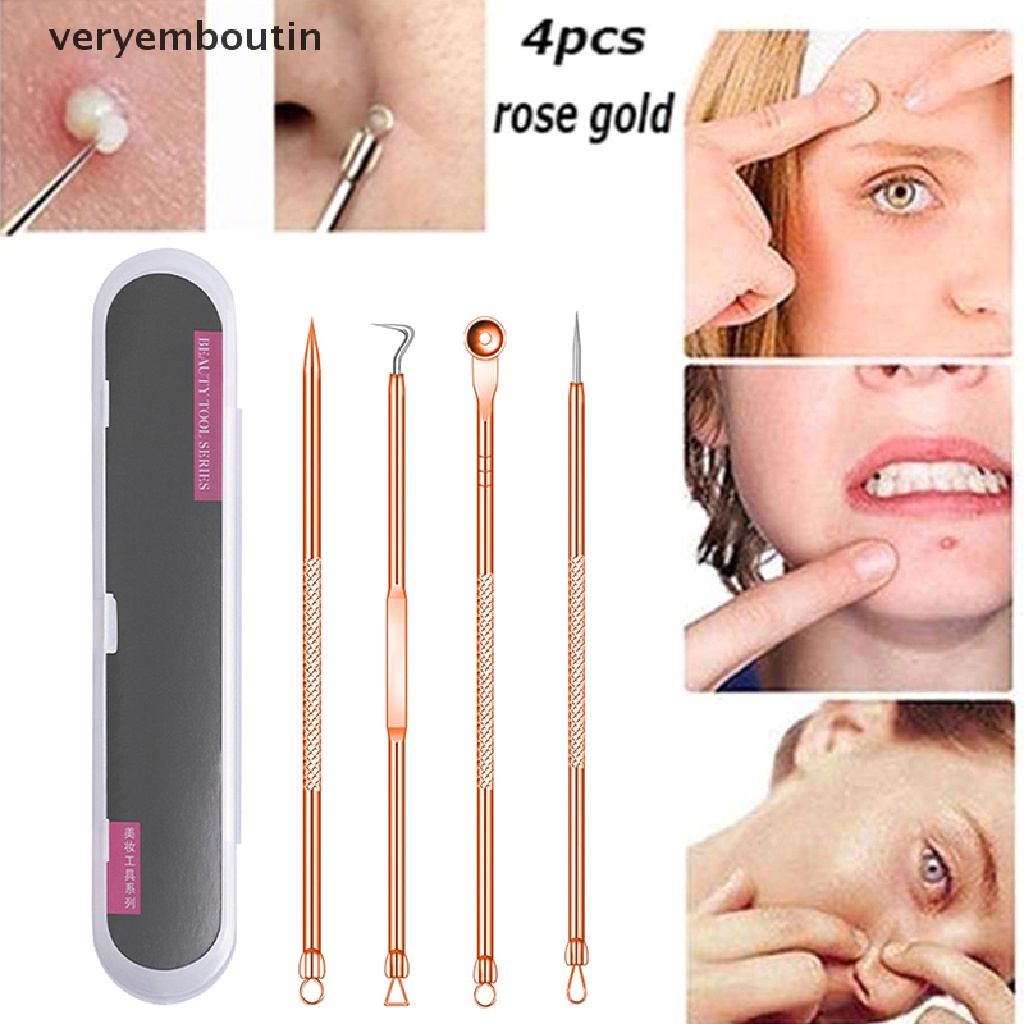 [Hàng mới về] Set 4 dụng cụ nặn mụn đầu đen chăm sóc da mặt