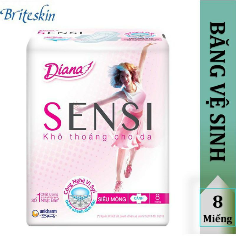 Băng vệ sinh Diana sensi có cánh (8 miếng)