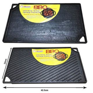 Khay nướng BBQ gang chống dính đa năng Dragon 42x24cm