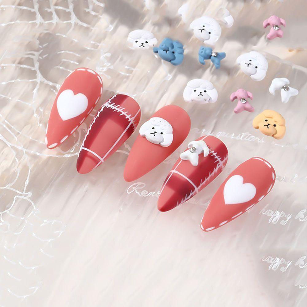 Phụ Kiện Trang Trí Móng Nghệ Thuật DIY Hình Đầu Chó Hoạt Hình Đáng Yêu