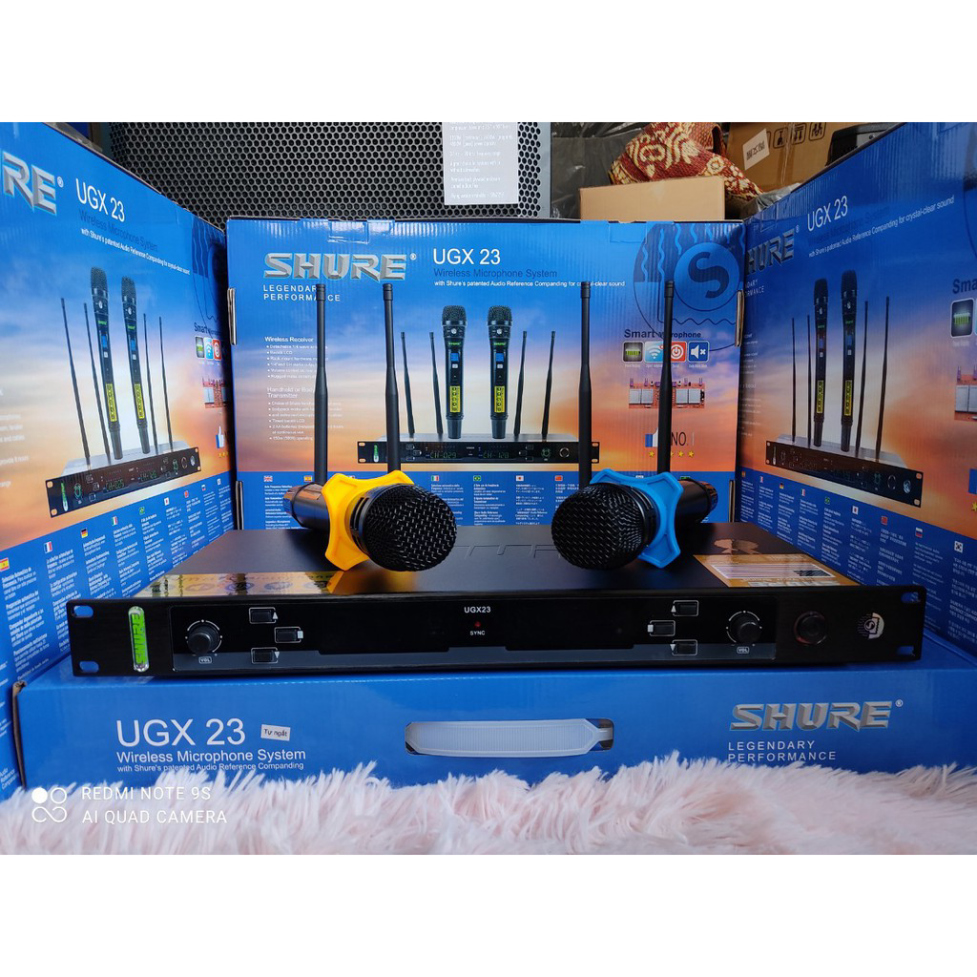 Micro karaoke không dây SHURE UGX 23 với chế độ tự ngắt(MỚI 2021) MICRO KHÔNG DÂY GIÁ RẺ - MÍC KHÔNG DÂY HÁT GIA ĐÌNH - 