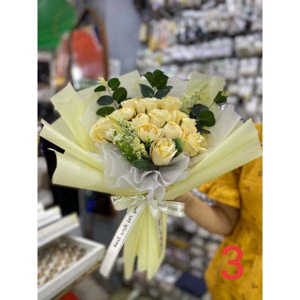 HOA SÁP MIX HOA LỤA BÓ TO ( ảnh thật)