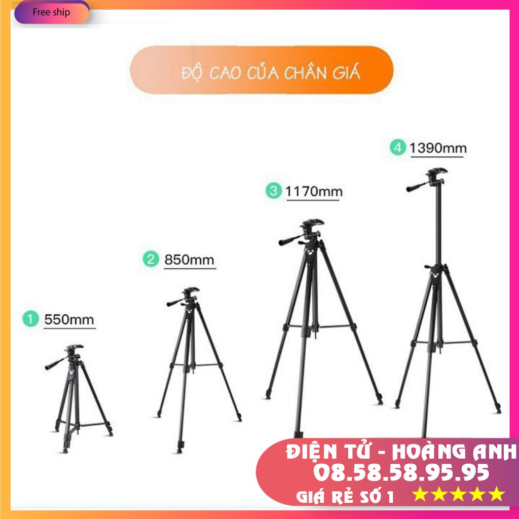 Chân Máy Ảnh Tripod Yungteng 3388+5208 Giá Đỡ Bluetooth Cao Cấp Chuyên Dùng Cho Điện Thoại Camera  Model 2020