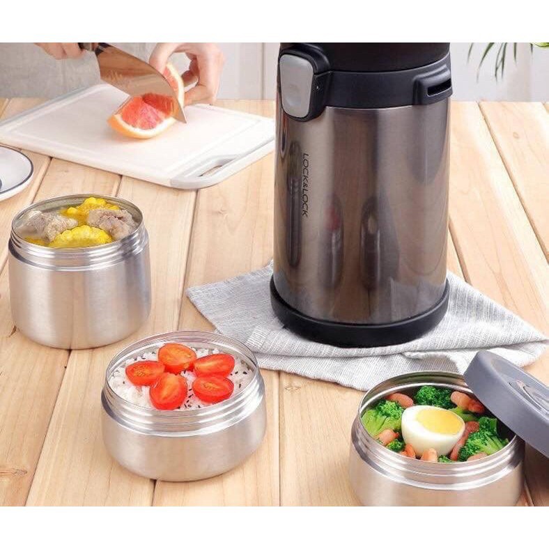 Bộ Hộp Cơm Giữ Nhiệt Easy Take Lunch Box Lock&amp;Lock LHC8034 (2000ml)