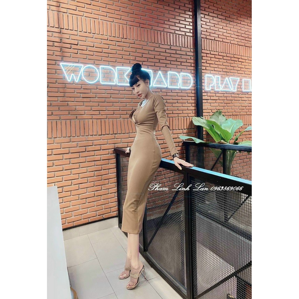 [MẪU MỚI] Đầm Body phom Dài Nút Bấm Thun Borip Thích Hợp Mặc Đi Tiệc Đi Làm Đi Chơi Phù Hợp Với Mọi Phong Cách | BigBuy360 - bigbuy360.vn