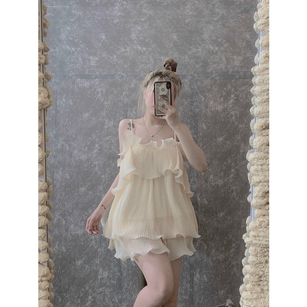 SET ÁO HAI DÂY DẬP LI KÈM QUẦN ĐÙI CAO CẤP