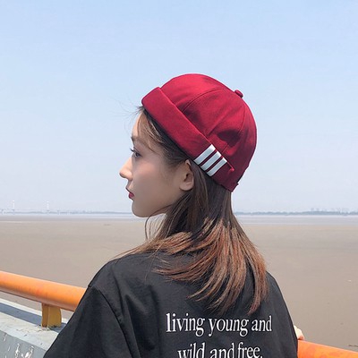 Adi Mũ Beanie cotton Nguyên Chất Không Vành Nhiều Màu Phong Cách Vintage Cho Nam Và Nữ