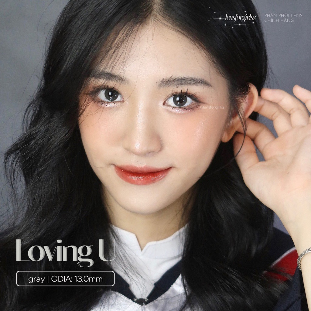 Kính áp tròng xám thuần tự nhiên LOVING U GRAY chính hãng OLENS | Hsd 3-6 tháng | Lens cận
