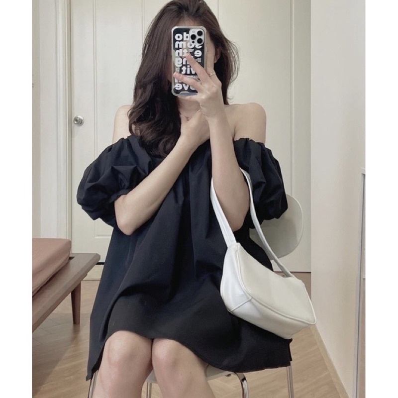 Áo trễ vai xếp ly ngực , áo babydoll đẹp bèo tay bồng rộng dễ thương.