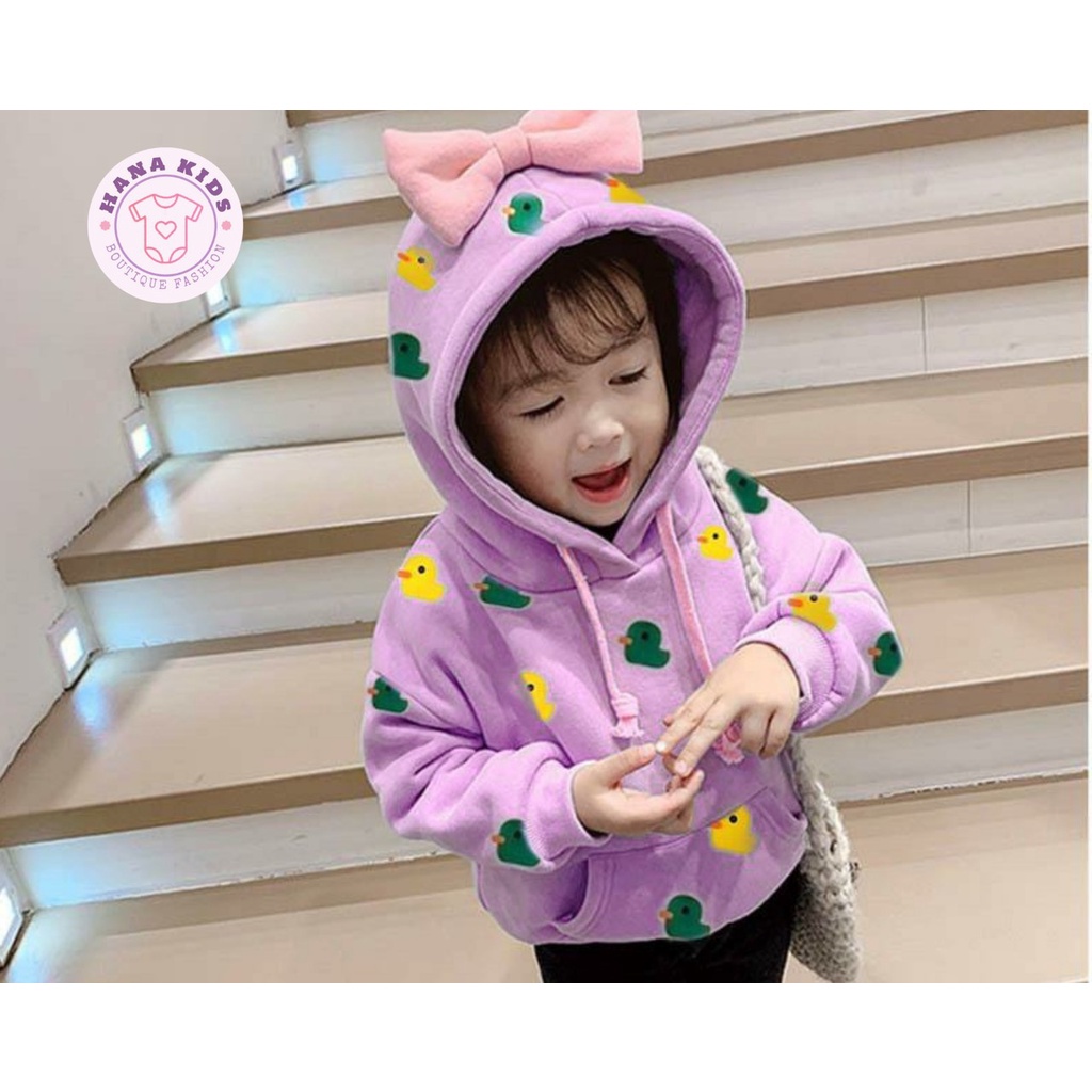 Áo hoodie cho bé gái, áo nỉ có mũ cho bé 8-18kg