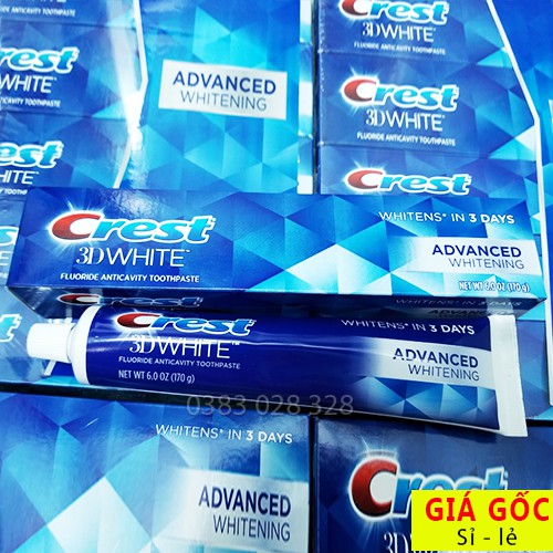 KEM ĐÁNH RĂNG CREST 3D WHITE ADVANCED WHITENING 170g