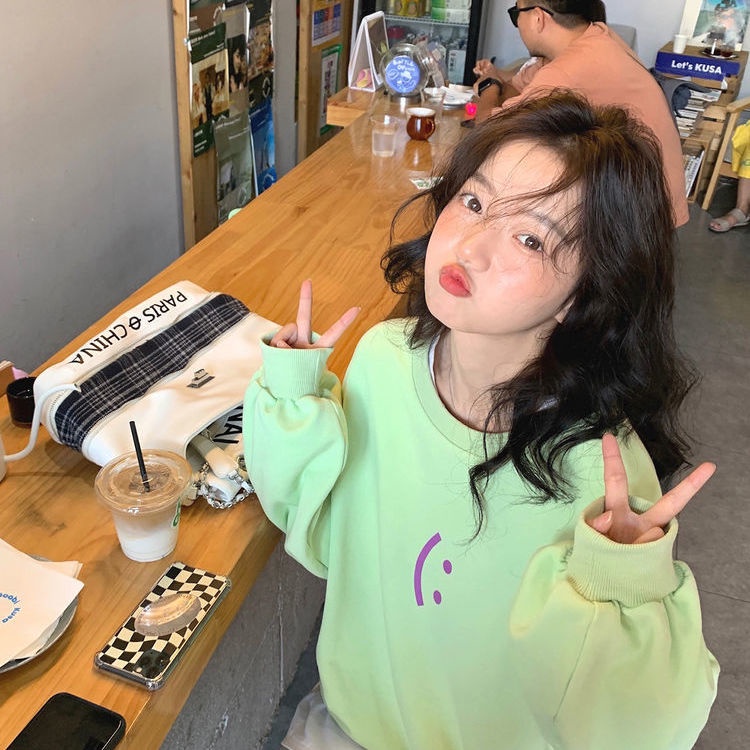 Áo Sweater Tay Dài Cổ Tròn In Họa Tiết Phong Cách Hàn Quốc Thời Trang Xuân Thu Cho Nữ | BigBuy360 - bigbuy360.vn