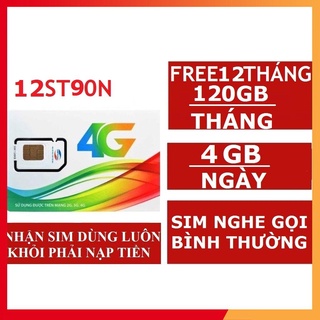 SIM 4G 1 NĂM SIM VIETTEL 12ST60N/ 12ST90N/ V120N LÊN MẠNG + GỌI MIỄN PHÍ/ 3ST60N / 6UMAX4G FREE 6 THÁNG