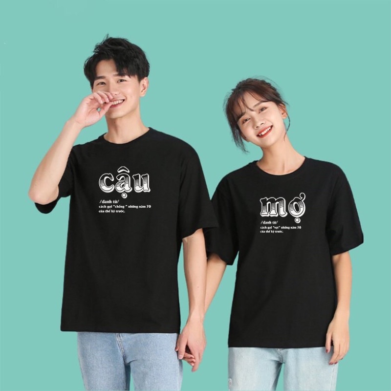 Áo thun đôi nam nữ Cậu Mợ chất cottonÁo phông unisex nhóm, lớp Cá tínhFree ship rẻ nhất (2c)