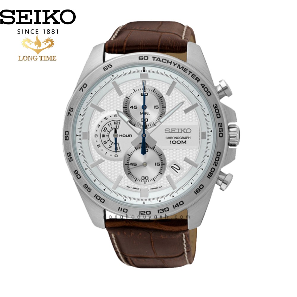 Đồng hồ nam Chronograph Seiko SSB263P1 dây da, mặt kính Hardlex Crystal kiểu dáng thể thao nam tính lịch lãm quý ông