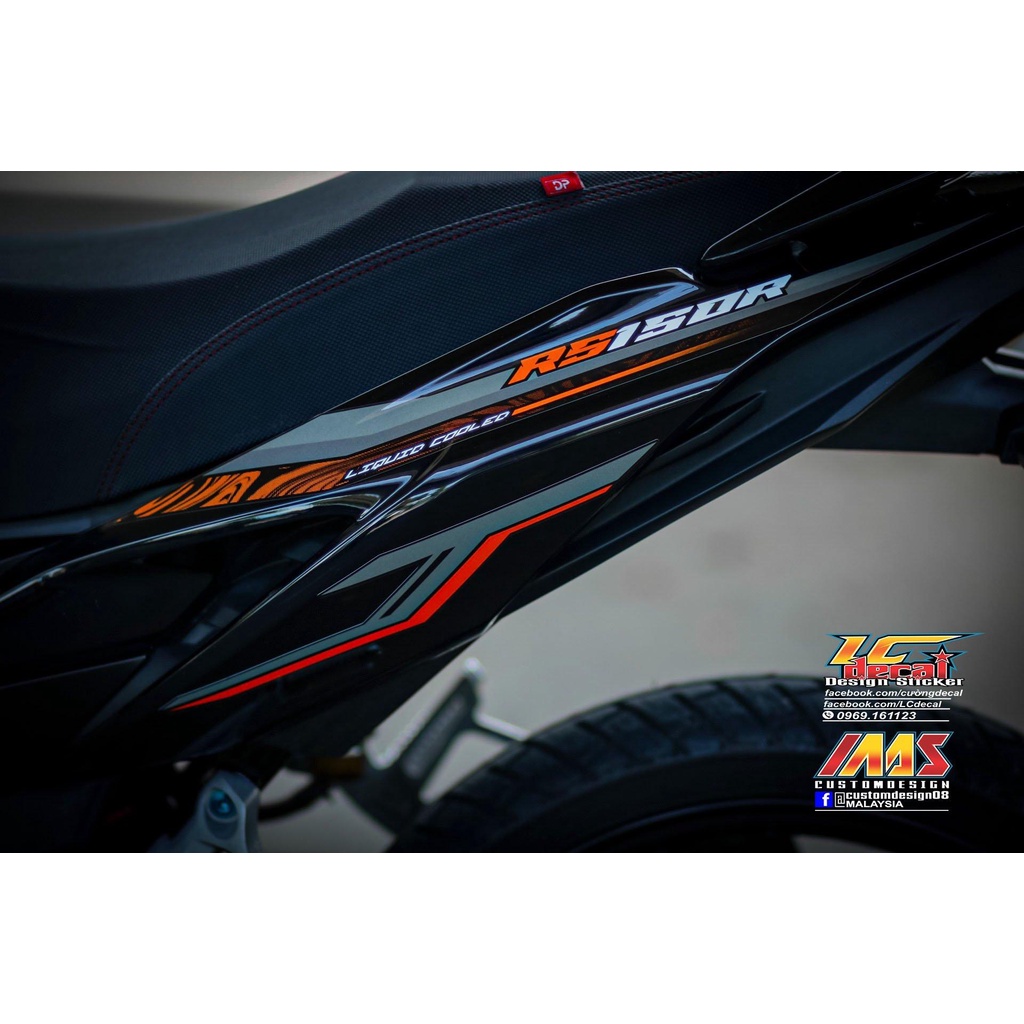 TEM RỜI mẫu RS150 mới nhất 2022 siêu hot cho Winner X xám cam đen - tem 3 lớp cao cấp