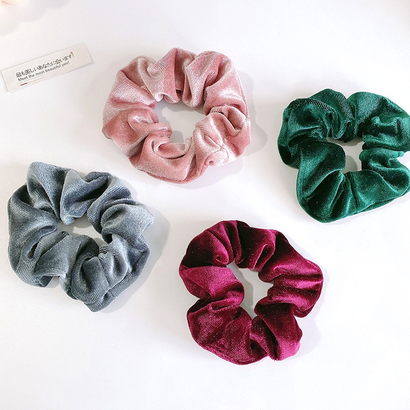 Dây buộc tóc vải nhung phong cách vintage thời trang cho nữ