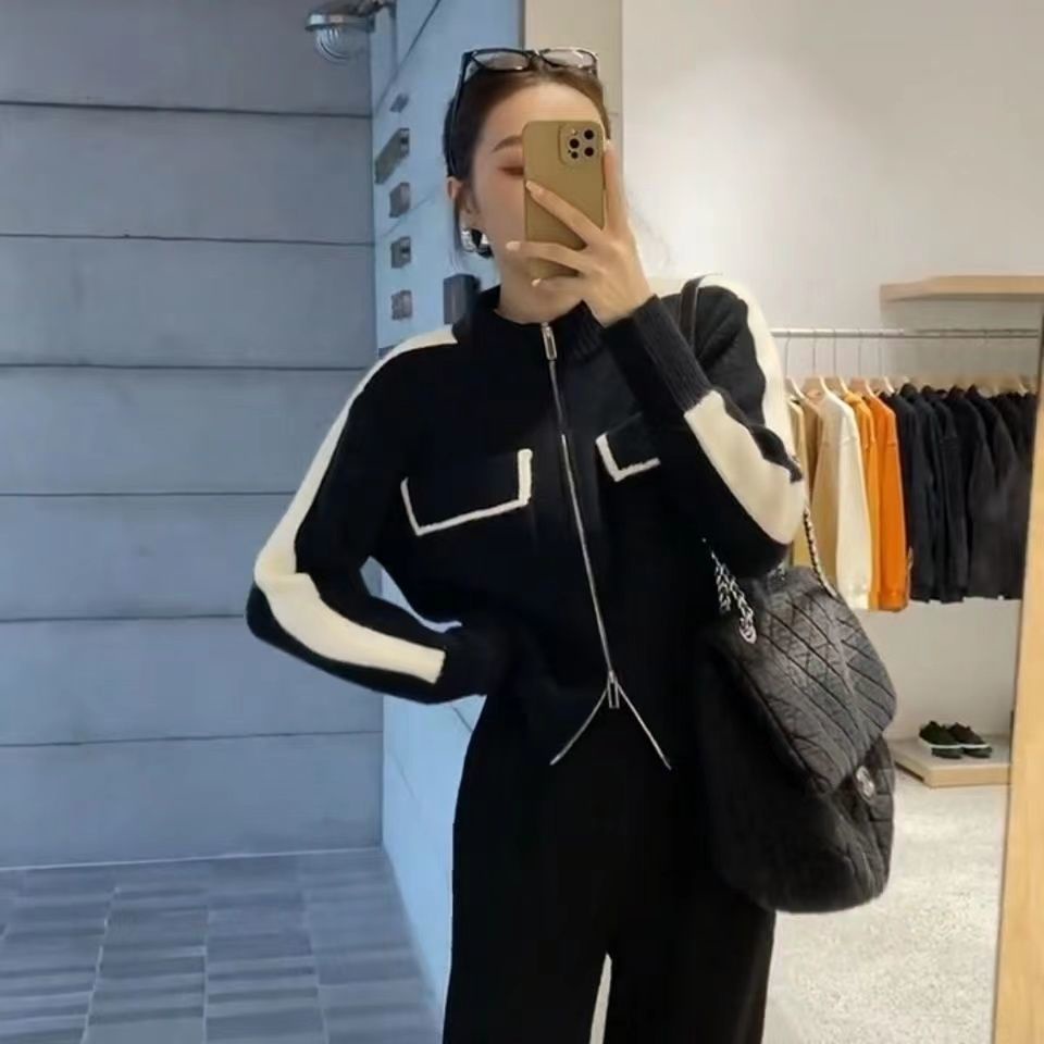 Áo Sweater Phối Túi Có Khóa Kéo Màu Sắc Xinh Xắn Cho Nữ  tao bao