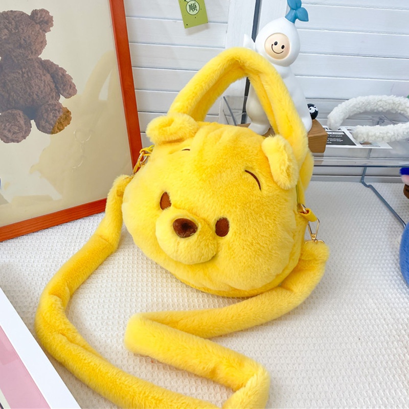 Túi Đeo Chéo Lông Xù Hình Thú Hoạt Hình Dễ Thương Có Dây Đeo Tháo Rời Được Dành Cho Bạn Nữ