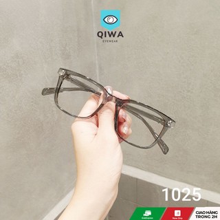 Gọng kính cận nam nữ Qiwa Eyewear,gọng kính cận nhựa dẻo mắt vuông bền đẹp 1025