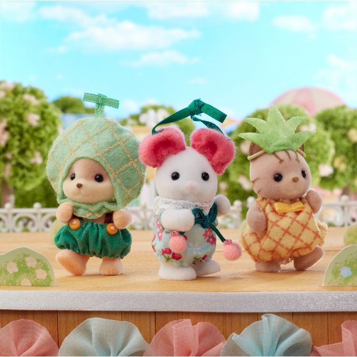 MỚI Đồ Chơi Sylvanian Families Bộ 3 Em Bé Siêu Đáng Yêu Trong Trang Phục Trái Cây Baby Trio Cuties Fruits