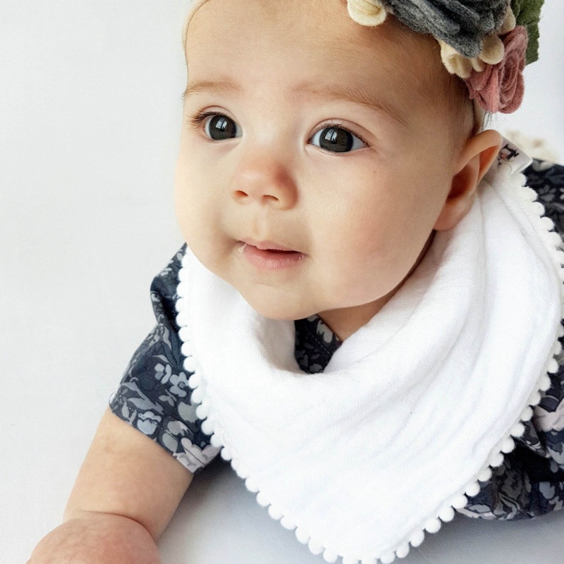 Yếm Ăn Cotton Hai Lớp Hình Tam Giác Dễ Thương Cho Bé