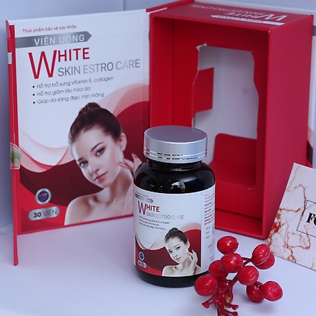 VIÊN UỐNG WHITE SKIN ESTRO CARE – Bổ sung vitamin E, collagen, giảm lão hoá, sáng đẹp da (30 viên)
