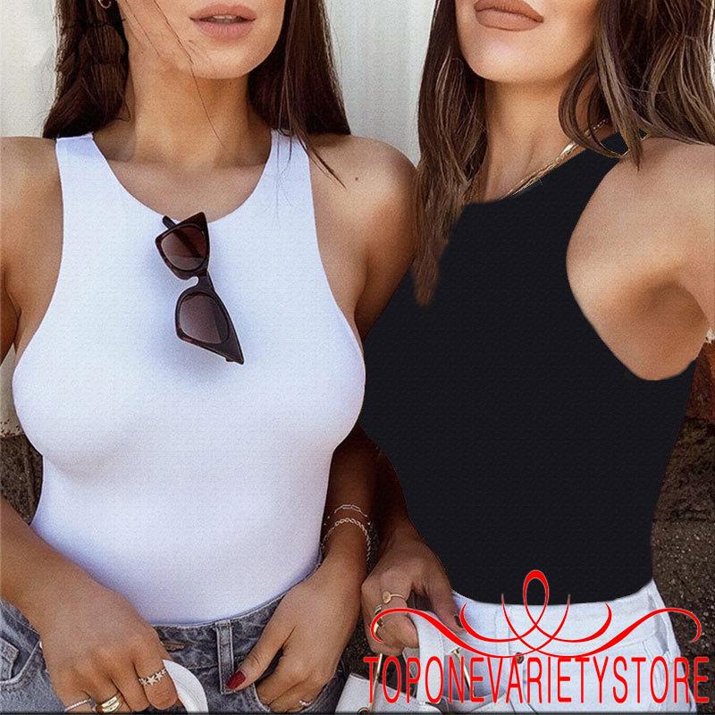TOPQ-Women Solid Color Summer Slim Fit Sleeveless Slimming Base Bodysuit | BigBuy360 - bigbuy360.vn