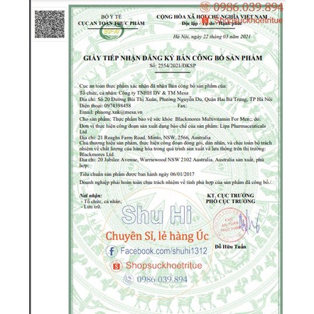 Blackmores Multivitamin for Men, women, immune 50 viên Úc - Vitamin tổng hợp cho nam, nữ, tăng đề kháng_chính hãng | Thế Giới Skin Care