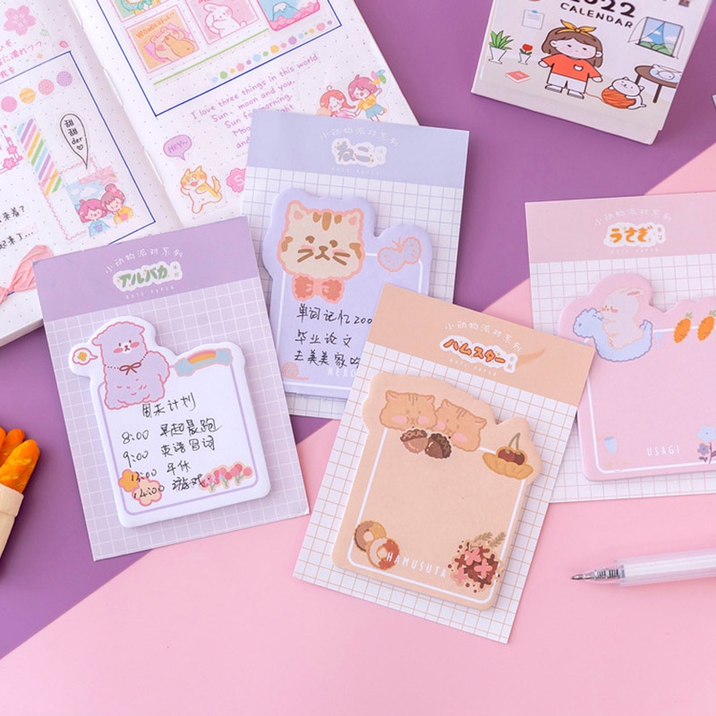 Tập Giấy Ghi Chú Hình Động Vật Dễ Thương