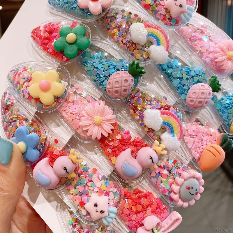 Kẹp tóc BB hình trái cây phối sequin lung linh đáng yêu cho bé gái
