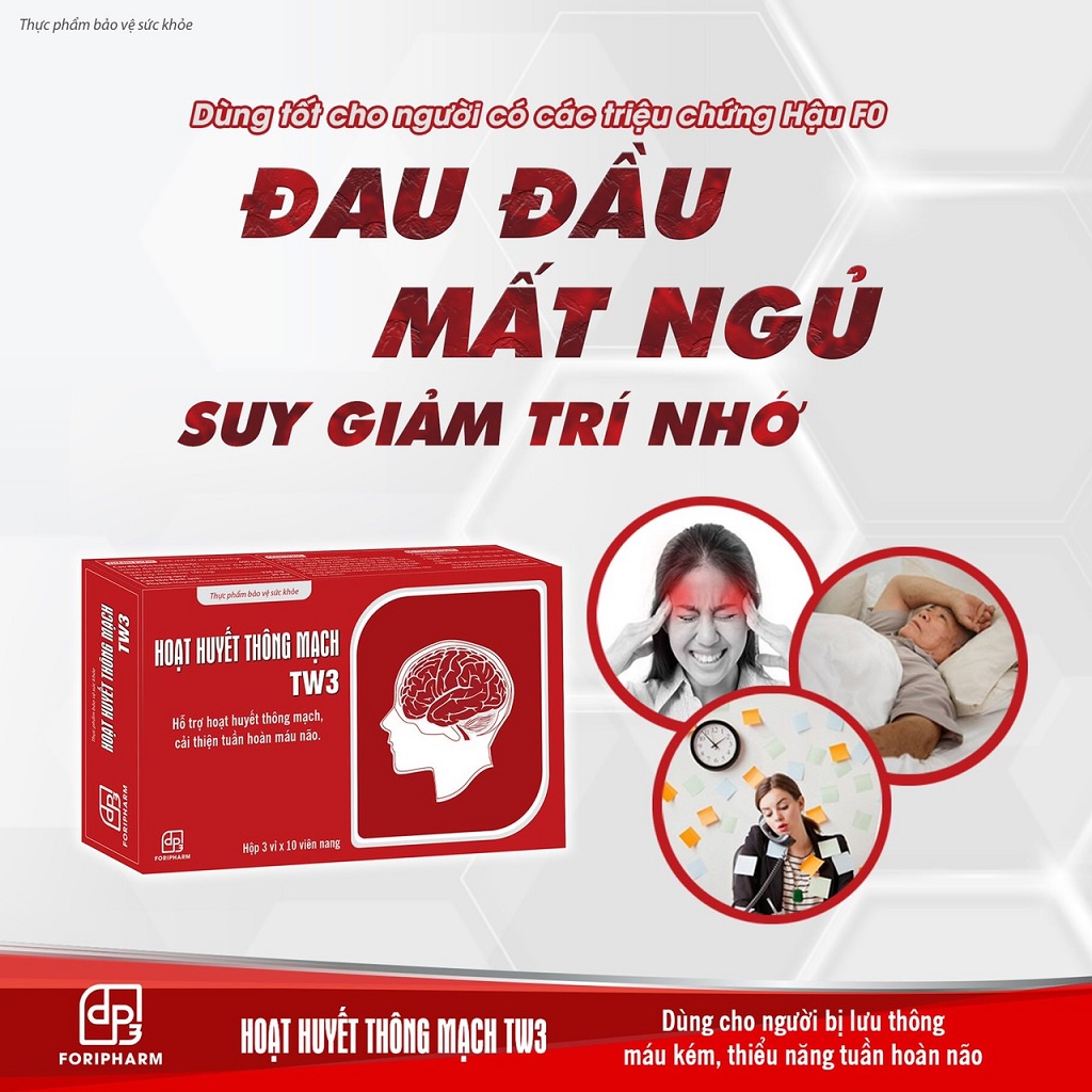 Hoạt huyết thông mạch TW3 hỗ trợ cải thiện tuần hoàn máu não, giảm đau đầu hoa mắt chóng mặt mất ngủ hộp 30 viên