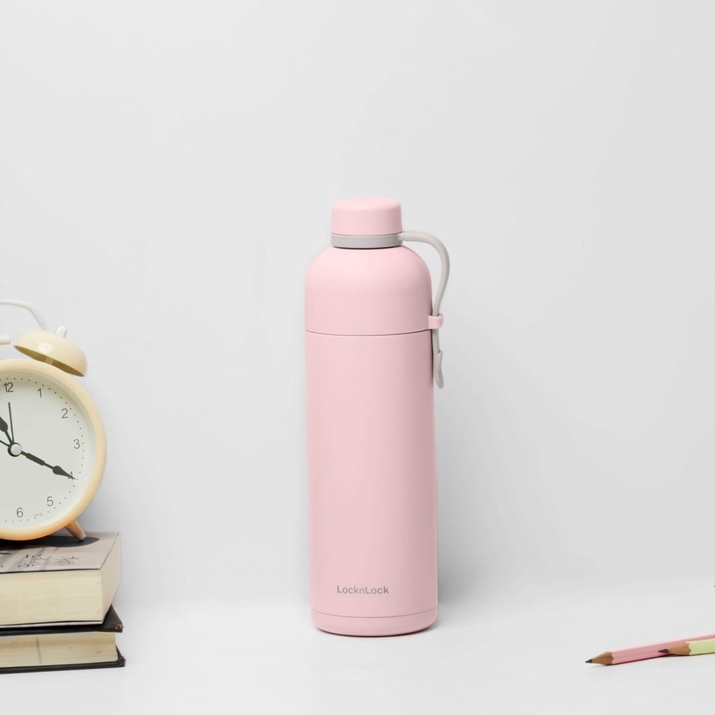 Bình Giữ Nhiệt Lock&Lock Belt Bottle LHC4267PIK 490ml màu hồng